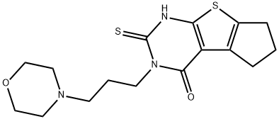 2-(3-morpholin-4-ylpropyl)-3-sulfanylidene-4,6,7,8-tetrahydrocyclopenta[2,3]thieno[2,4-b]pyrimidin-1-one Struktur