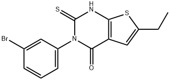 3-(3-bromophenyl)-6-ethyl-2-sulfanylidene-1H-thieno[2,3-d]pyrimidin-4-one Struktur