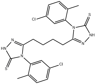 4-(5-chloro-2-methylphenyl)-3-[4-[4-(5-chloro-2-methylphenyl)-5-sulfanylidene-1H-1,2,4-triazol-3-yl]butyl]-1H-1,2,4-triazole-5-thione Struktur