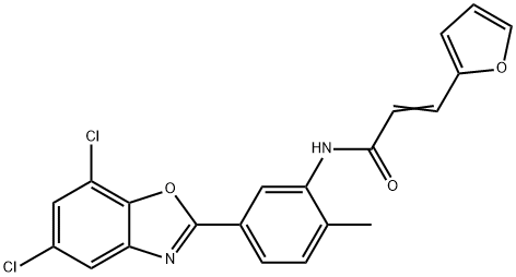 2-Propenamide,N-[5-(5,7-dichloro-2-benzoxazolyl)-2-methylphenyl]-3-(2-furanyl)-(9CI) Struktur