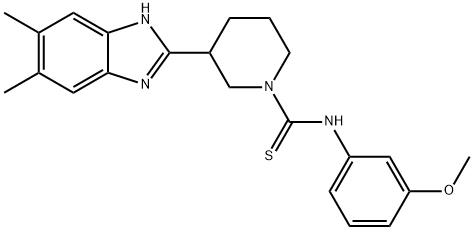 1-Piperidinecarbothioamide,3-(5,6-dimethyl-1H-benzimidazol-2-yl)-N-(3-methoxyphenyl)-(9CI) Struktur