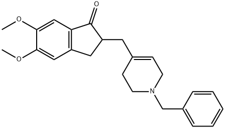 2-((1-Benzyl-1,2,3,6-tetrahydropyridin-4-yl)methyl)-5,6-dimethoxy-2,3-dihydro-1H-inden-1-one Struktur