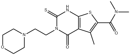 N,N,5-trimethyl-3-(2-morpholin-4-ylethyl)-4-oxo-2-sulfanylidene-1H-thieno[2,3-d]pyrimidine-6-carboxamide Struktur