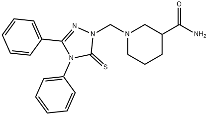 1-[(3,4-diphenyl-5-sulfanylidene-1,2,4-triazol-1-yl)methyl]piperidine-3-carboxamide Struktur