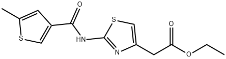 ethyl 2-(2-(5-methylthiophene-3-carboxamido)thiazol-4-yl)acetate Struktur