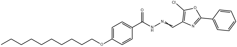 N-[(E)-(5-chloro-2-phenyl-1,3-oxazol-4-yl)methylideneamino]-4-decoxybenzamide Struktur