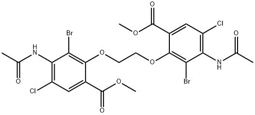 Benzoic acid, 2,2'-[1,2-ethanediylbis(oxy)]bis[4-(acetylamino)-3-bromo-5-chloro-, dimethyl ester (9CI) Struktur