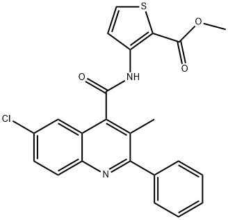 methyl 3-(6-chloro-3-methyl-2-phenylquinoline-4-carboxamido)thiophene-2-carboxylate Struktur