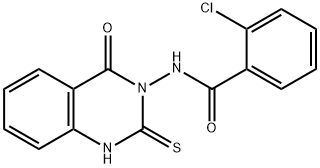 2-chloro-N-(4-oxo-2-sulfanylidene-1H-quinazolin-3-yl)benzamide Struktur