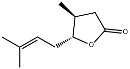 (4S)-4α-Methyl-5β-(3-methyl-2-butenyl)-4,5-dihydrofuran-2(3H)-one Struktur