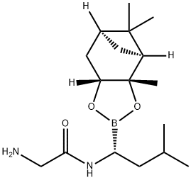 Acetamide, 2-amino-N-[(1R)-1-[(3aS,4S,6S,7aR)-hexahydro-3a,5,5-trimethyl-4,6-methano-1,3,2-benzodioxaborol-2-yl]-3-methylbutyl]- Struktur