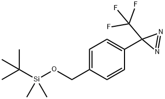 3H-Diazirine, 3-[4-[[[(1,1-dimethylethyl)dimethylsilyl]oxy]methyl]phenyl]-3-(trifluoromethyl)- Struktur