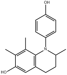 1,2,3,4-Tetrahydro-1-(4-hydroxyphenyl)-2,7,8-trimethyl-6-quinolinol Struktur