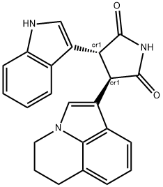 2,5-Pyrrolidinedione, 3-(5,6-dihydro-4H-pyrrolo[3,2,1-ij]quinolin-1-yl)-4-(1H-indol-3-yl)-, (3R,4R)-rel-