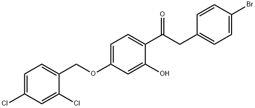 JR-7013, 1-(4-(2,4-Dichlorobenzyloxy)-2-hydroxyphenyl)-2-(4-bromophenyl)ethanone, 97% Struktur