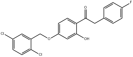 JR-7021, 1-(4-(2,5-Dichlorobenzyloxy)-2-hydroxyphenyl)-2-(4-fluorophenyl)ethanone, 97% Struktur