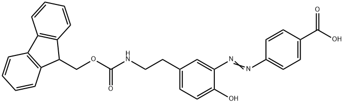 4-(5-(2-N-Fmoc ethyl)-2-hydroxyphenylazo)benzoic acid Struktur