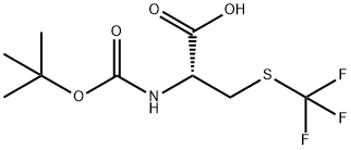 (2R)-2-[(2-methylpropan-2-yl)oxycarbonylamino]-3-(trifluoromethylsulfanyl)propanoic acid Struktur