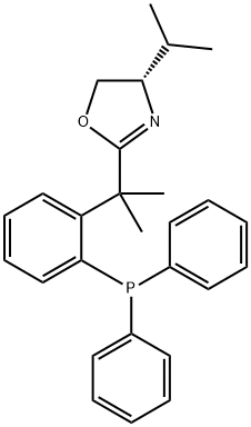 Oxazole, 2-[1-[2-(diphenylphosphino)phenyl]-1-methylethyl]-4,5-dihydro-4-(1-methylethyl)-, (4S)- Struktur