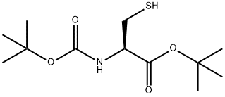 L-Cysteine, N-[(1,1-dimethylethoxy)carbonyl]-, 1,1-dimethylethyl ester Structure