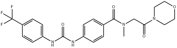 N-Methyl-N-[2-(4-morpholinyl)-2-oxoethyl]-4-[[[[4-(trifluoromethyl)phenyl]amino]carbonyl]amino]
benzamide Struktur