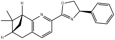 6,8-Methanoquinoline, 2-[(4R)-4,5-dihydro-4-phenyl-2-oxazolyl]-5,6,7,8-tetrahydro-7,7-dimethyl-, (6R,8R)- Struktur