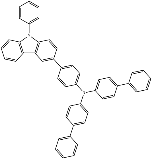 [1,1'-Biphenyl]-4-amine, N-[1,1'-biphenyl]-4-yl-N-[4-(9-phenyl-9H-carbazol-3-yl)phenyl]- Struktur