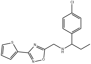 1,?2,?4-?Oxadiazole-?5-?methanamine, N-?[1-?(4-?chlorophenyl)?propyl]?-?3-?(2-?thienyl)?- Struktur