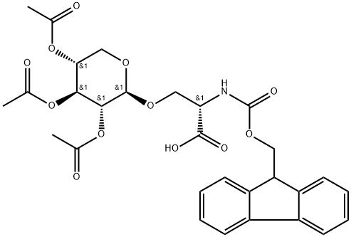 Xylosylated L-serine,Fmoc-L-Ser(β-Xyl(Ac3))-OH Struktur