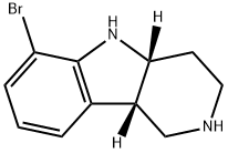 1H-Pyrido[4,3-b]indole, 6-bromo-2,3,4,4a,5,9b-hexahydro-, (4aR,9bS)- Struktur