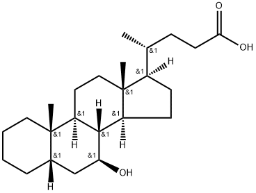 7β-Hydroxy-5β-cholanoic Acid Struktur