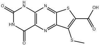 Thieno[3,2-g]pteridine-7-carboxylic acid, 1,2,3,4-tetrahydro-6-(methylthio)-2,4-dioxo- Struktur