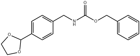 Carbamic acid, N-[[4-(1,3-dioxolan-2-yl)phenyl]methyl]-, phenylmethyl ester Struktur