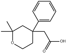 2H-Pyran-4-acetic acid, tetrahydro-2,2-dimethyl-4-phenyl- Struktur