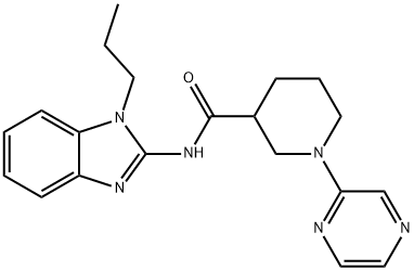 3-Piperidinecarboxamide, N-(1-propyl-1H-benzimidazol-2-yl)-1-(2-pyrazinyl)- Struktur