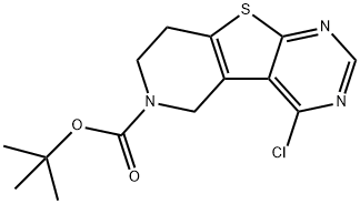 TERT-BUTYL4-CHLORO-7,8-DIHYDROPYRIDO[3',4':4,5]THIENO[2,3-D]PYRIMIDINE6(5H)-CARBOXYLAT Struktur