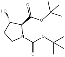 1,2-Pyrrolidinedicarboxylic acid, 3-hydroxy-, 1,2-bis(1,1-dimethylethyl) ester, (2S,3S)- Struktur