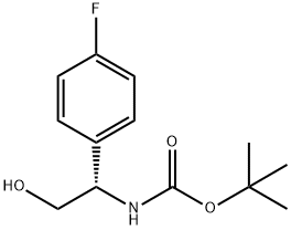 Carbamic acid, N-[(1S)-1-(4-fluorophenyl)-2-hydroxyethyl]-, 1,1-dimethylethyl ester Struktur