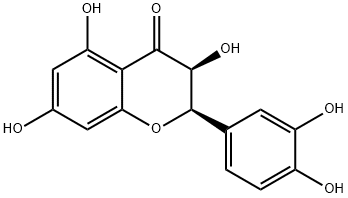 4H-1-Benzopyran-4-one, 2-(3,4-dihydroxyphenyl)-2,3-dihydro-3,5,7-trihydroxy-, (2R,3S)- Struktur