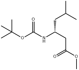 (R)-methyl 3-((tert-butoxycarbonyl)amino)-5-methylhexanoate Struktur