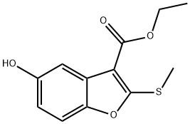 3-Benzofurancarboxylic acid, 5-hydroxy-2-(methylthio)-, ethyl ester