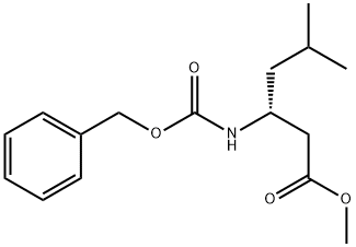 (R)-methyl 3-(((benzyloxy)carbonyl)amino)-5-methylhexanoate Struktur