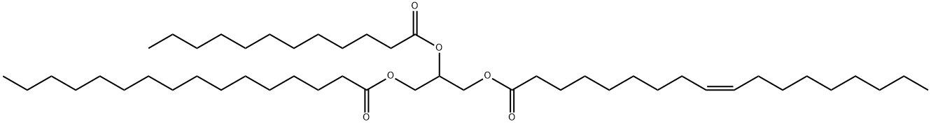 9-Octadecenoic acid (9Z)-, 2-[(1-oxododecyl)oxy]-3-[(1-oxohexadecyl)oxy]propyl ester Struktur