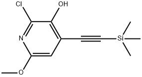 3-Pyridinol, 2-chloro-6-methoxy-4-[2-(trimethylsilyl)ethynyl]- Struktur