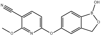 6-[(1,3-Dihydro-1-hydroxy-2,1-benzoxaborol-5-yl)oxy]-2-methoxy-3-pyridinecarbonitrile Struktur