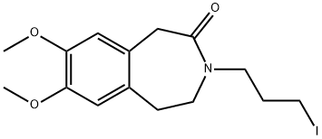 2H-3-Benzazepin-2-one, 1,3,4,5-tetrahydro-3-(3-iodopropyl)-7,8-dimethoxy- Struktur