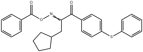 3-Cyclopentyl-1-[4-(phenylthio)phenyl]-1,2-propanedione 2-(O-benzoyloxime) Struktur