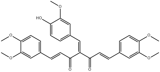 1,6-Heptadiene-3,5-dione, 1,7-bis(3,4-dimethoxyphenyl)-4-[(4-hydroxy-3-methoxyphenyl)methylene]-, (1E,6E)- Struktur