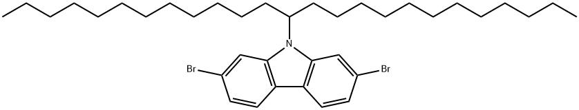 9H-Carbazole, 2,7-dibromo-9-(1-dodecyltridecyl)- Structure