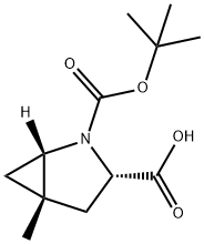 (1S,3S,5S)-2-tert-butoxycarbonyl-5-methyl-2-azabicyclo[3.1.0]hexane-3-carboxylic acid, 1250940-01-2, 結(jié)構(gòu)式